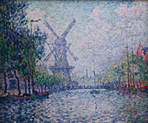 Signac Gallery: Rotterdam, the mill, the canal, the morning (Rotterdam. Le moulin. Le canal. Le matin), 1906