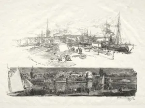 1849 1918 Prints: Rouen Illustre: Les Nouveaux Quais-LIle La Croix, 1896. Creator: Auguste Louis Lepere