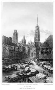Rouen, from La Haute Vieille Tour, 1820. Artist: Edward Finden Rouen, from La Haute Vieille Tour, 1820. Artist: Edward Finden