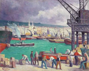 Seashore Prints: Rouen, the port, 1913. Creator: Luce, Maximilien (1858-1941)