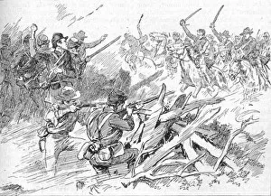 Battles Of The Nineteenth Century Gallery: Behind The Rough Breastworks Lay The Michigan Men, 1902