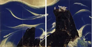 Tokyo Prints: Rough Coast, 1926. Creator: Hirafuku, Hyakusui (1877-1933)