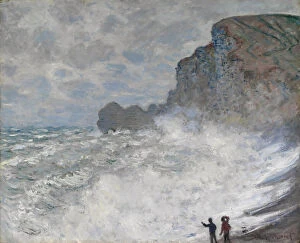 South France Gallery: Rough weather at Etretat, 1883. Artist: Monet, Claude (1840-1926)