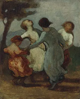 Desire Prints: Round dance, 1850-1852. Creator: Daumier, Honore (1808-1879)