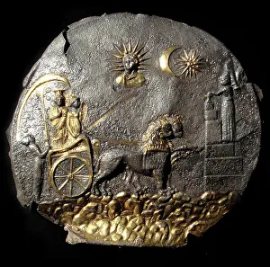 A round medallion plate describing Cybele, 2th century BC. Artist: Anonymous master A round medallion plate describing Cybele, 2th century BC. Artist: Anonymous master