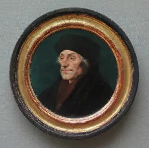 Gilding Prints: Round Portrait of Desiderius Erasmus, 1532. Creator: Hans Holbein the Younger