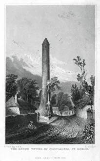 Brandard Prints: The Round Tower of Clondalkin, County Dublin, Ireland, 1829. Artist: R Brandard
