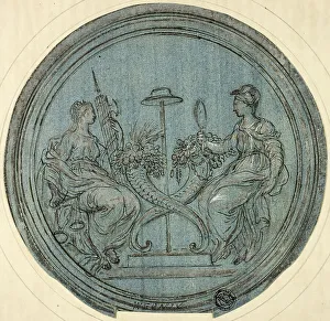 Roundel Prints: Roundel with Justice and Prudence, n.d. Creator: Jan Baptist Weenix
