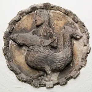 Fishes Prints: Roundel with Mermaid, between 12th and 13th century. Creator: Unknown
