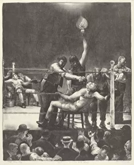 Bellows George Gallery: Between Rounds, small, second stone, 1923. Creator: George Wesley Bellows