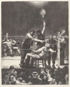 Bellows George Wesley Gallery: Between Rounds, small, second stone, 1923. Creator: George Wesley Bellows