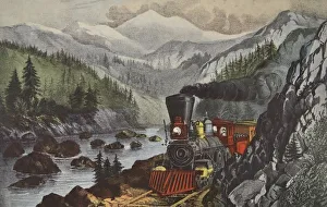 The Route To California, Truckee River, Sierra-Nevada, pub. 1871, Currier & Ives