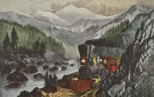 Cowcatcher Gallery: The Route To California, Truckee River, Sierra-Nevada, pub. 1871, Currier & Ives