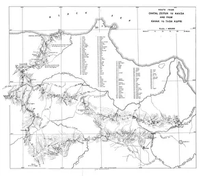 Sykes Mark Collection: Route from Chatal Zeitun to Kavza and from Kavak to Tash Kupri, c1915. Creator: Unknown