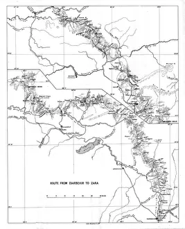 Sykes Mark Collection: Route from Diarbekir to Zara, c1915. Creator: Unknown