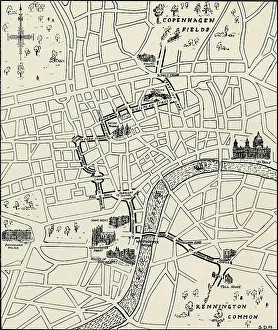 Arabian Nights Gallery: Route of the protest march to free the Tolpuddle Martyrs, (1834), 1934