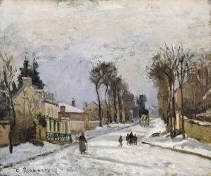 Pissarro Camille Prints: Route to Versailles, Louveciennes, 1869. Creator: Camille Pissarro