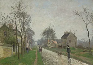 Route De Versailles, Louveciennes, Rain Effect, 1870. Creator: Camille Pissarro