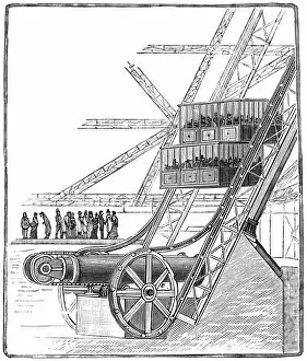 Lift Gallery: The well of the Roux Combaluzier elevator, Eiffel Tower, Paris, 1889