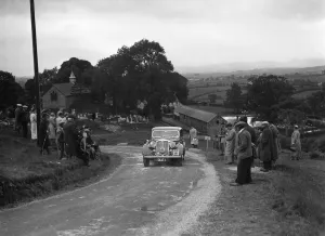 Rover saloon of CH Cooper competing in the South Wales Auto Club Welsh Rally, 1937 Artist