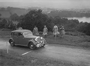 Rover saloon of DB Morgan competing in the South Wales Auto Club Welsh Rally, 1937 Artist