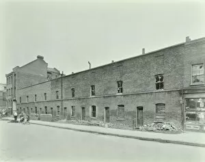 Derelict Gallery: Row of derelict houses, Hackney, London, August 1937