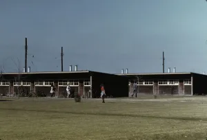 Slides Color Gmgpc Prints: Row shelters, FSA... labor camp, Robstown, Tex. 1942. Creator: Arthur Rothstein
