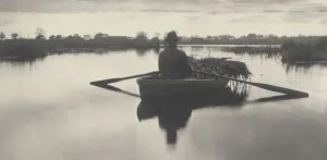 Fens Prints: Rowing Home the Schoof-Stuff, 1886. Creators: Dr Peter Henry Emerson