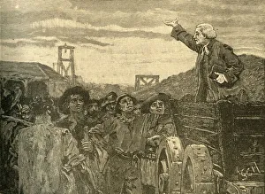 Sermon Prints: Rowland Hill preaching to the colliers of Kingswood