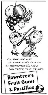 Strawberries Gallery: Rowntrees Fruit Gums and Pastilles, 1938