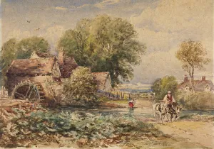 Waterwheel Prints: Rowsley Mill, Derbyshire, 1847. Creator: David Cox the Elder
