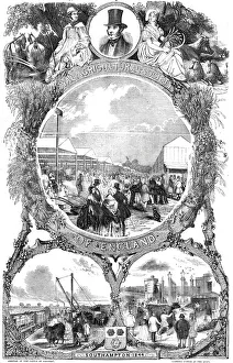 Southampton Hampshire England Prints: Royal Agricultural Society of England; arrival of the cattle by railway... 1844