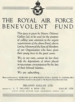 The Royal Air Force Benevolent Fund, 1941. Creator: Unknown The Royal Air Force Benevolent Fund, 1941. Creator: Unknown