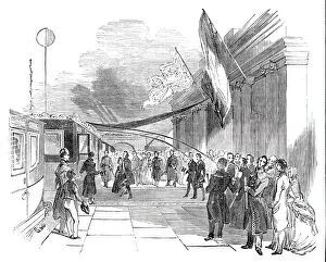 Dais Gallery: The Royal Arrival at the Farnborough Railway Station, 1844. Creator: Stephen Sly