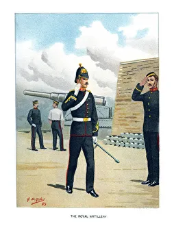 Artilleryman Prints: The Royal Artillery, c1890. Artist: Geoffrey Douglas Giles