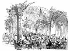 Chandeliers Gallery: The Royal Banquet, at Rosenau, 1845. Creator: Ebenezer Landells