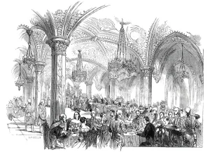Banqueters Prints: The Royal Banquet, at Rosenau, 1845. Creator: Ebenezer Landells