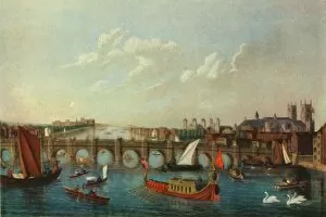 Westminster Abbey Collection: The Royal Barge on the River Thames, London, c1751, (1947). Creator: School of Samuel Scott