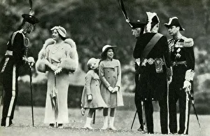Queen Consort Elizabeth Prints: With the Royal Bodyguard, 1930s, (1947). Creator: Unknown