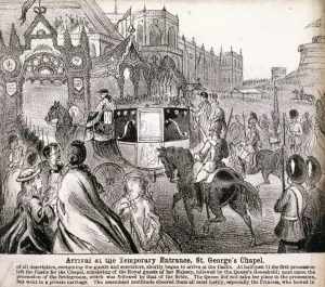 Alexandra Princess Of Denmark Collection: Royal cortege for the marriage of Prince Edward and Princess Alexandra, 1863