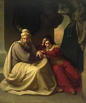 Turbans Prints: Royal Couple Mourning for their Dead Daughter, 1830. Creator: Karl Friedrich Lessing