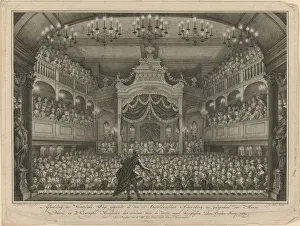 The royal couple at the theater performance in the Amsterdam Schouwburg on June 1, 1768, 1768