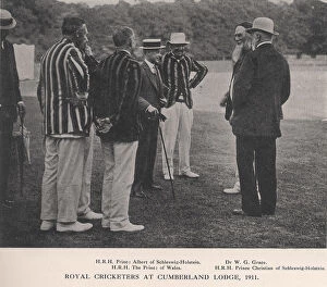 Images Dated 13th May 2013: Royal cricketers at Cumberland Lodge, Windsor Great Park, Berkshire, 1911 (1912)