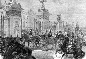 The Royal Entry into London: the procession at Buckingham Palace, 1874. Creator: Unknown