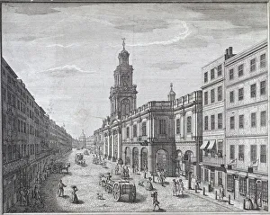 Cornhill Prints: Royal Exchange (2nd) exterior, London, 1741. Artist: John Maurer