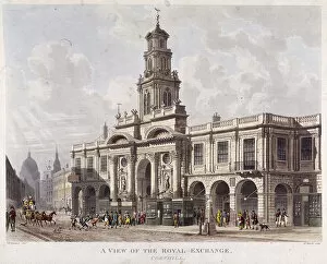 Daniel Havell Gallery: Royal Exchange (2nd) exterior, London, 1816. Artist: Daniel Havell