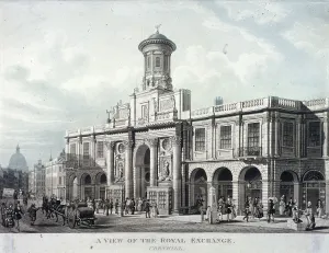 Cornhill Prints: Royal Exchange (2nd) exterior, London, 1836