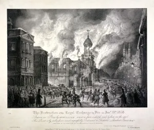 Paul Pry Prints: Royal Exchange (2nd) fire, 1838. Artist: J Graf