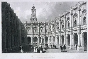 Royal Exchange (3rd) interior, London, c1850