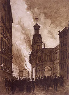 Commodity Exchange Prints: Royal Exchange Fire, London, 1838